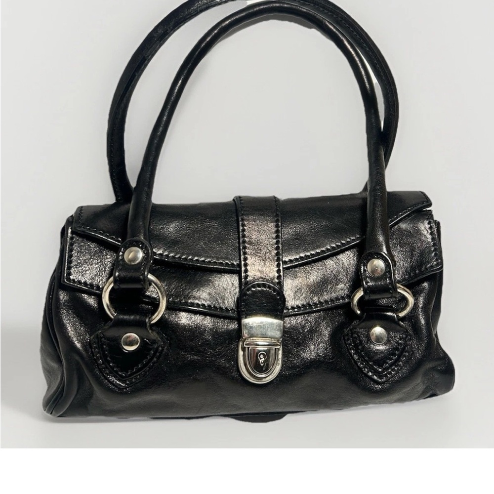 Women’s Charlie Leather Calf Skin Marcia Small Shoulder Bag in Black MSRP  500